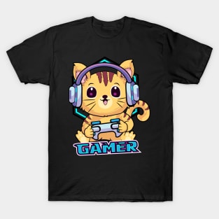 Gamer Cat Kawaii T-Shirt